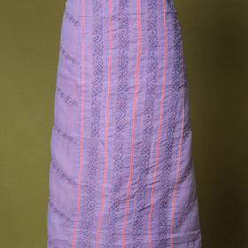 Purple - 3pc hand embroidery cotton lucknow chikankari