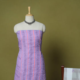 Purple - 3pc hand embroidery cotton lucknow chikankari