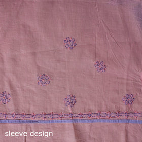 Purple - 3pc hand embroidery cotton lucknow chikankari