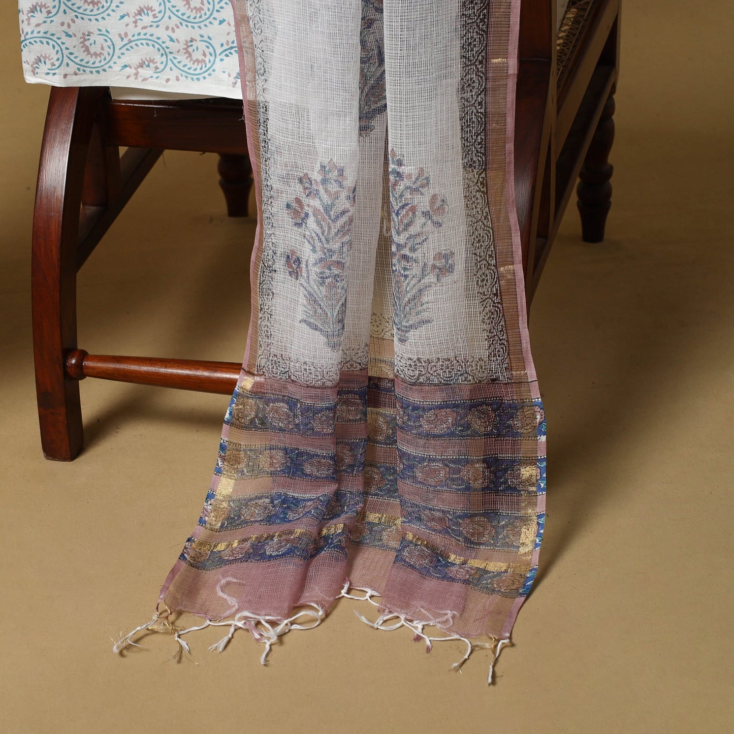 3pc kota doria cotton sanganeri unstitched dress material