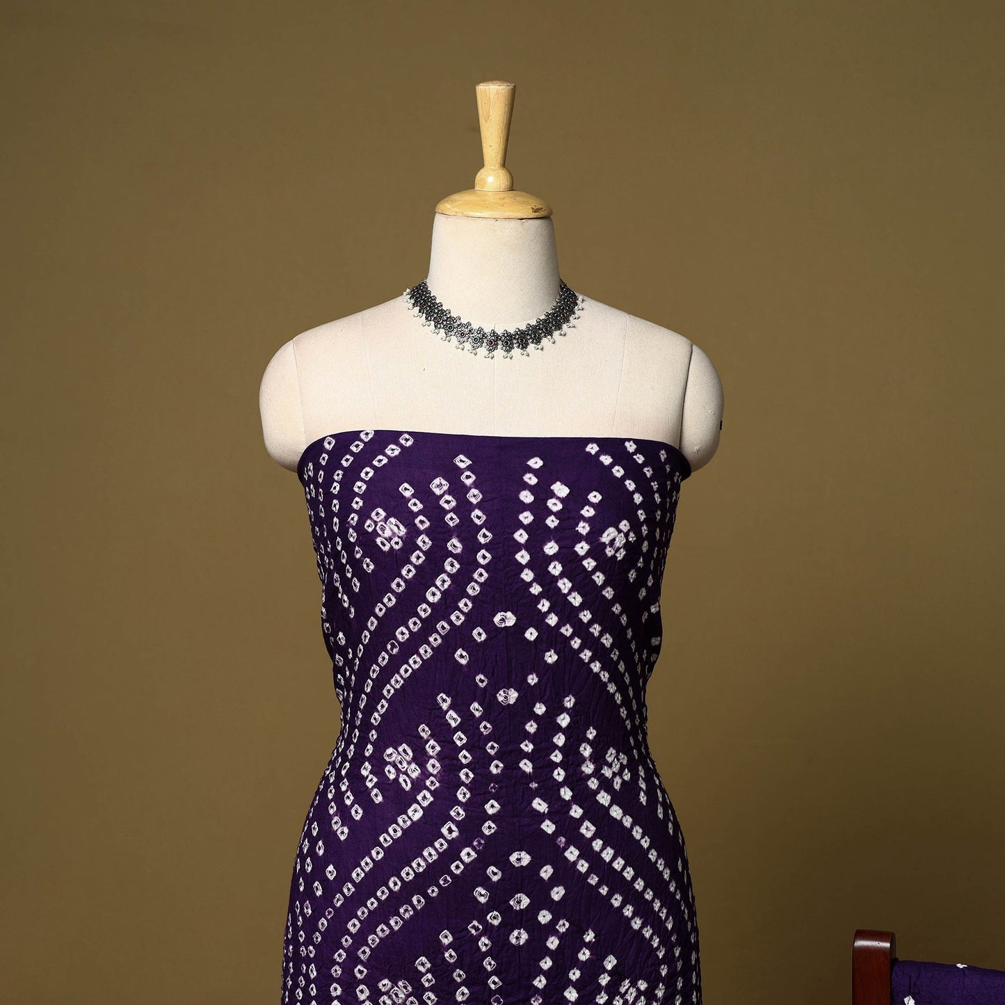 3pc kutch tie-dye satin cotton unstitched bandhani dress