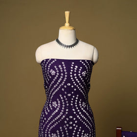 3pc kutch tie-dye satin cotton unstitched bandhani dress