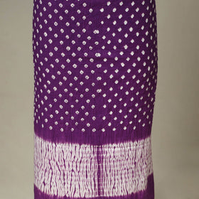 Purple - 3pc kutch tie-dye satin cotton unstitched bandhani
