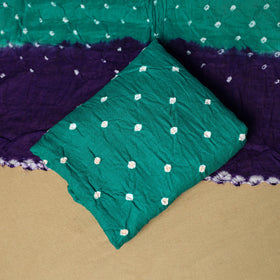 3pc kutch tie-dye satin cotton unstitched bandhani dress