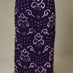 Purple - 3pc kutch tie-dye satin cotton unstitched bandhani