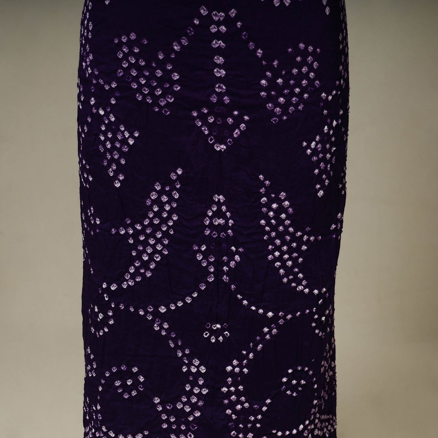 Purple - 3pc kutch tie-dye satin cotton unstitched bandhani