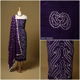 3pc kutch tie-dye satin cotton unstitched bandhani dress