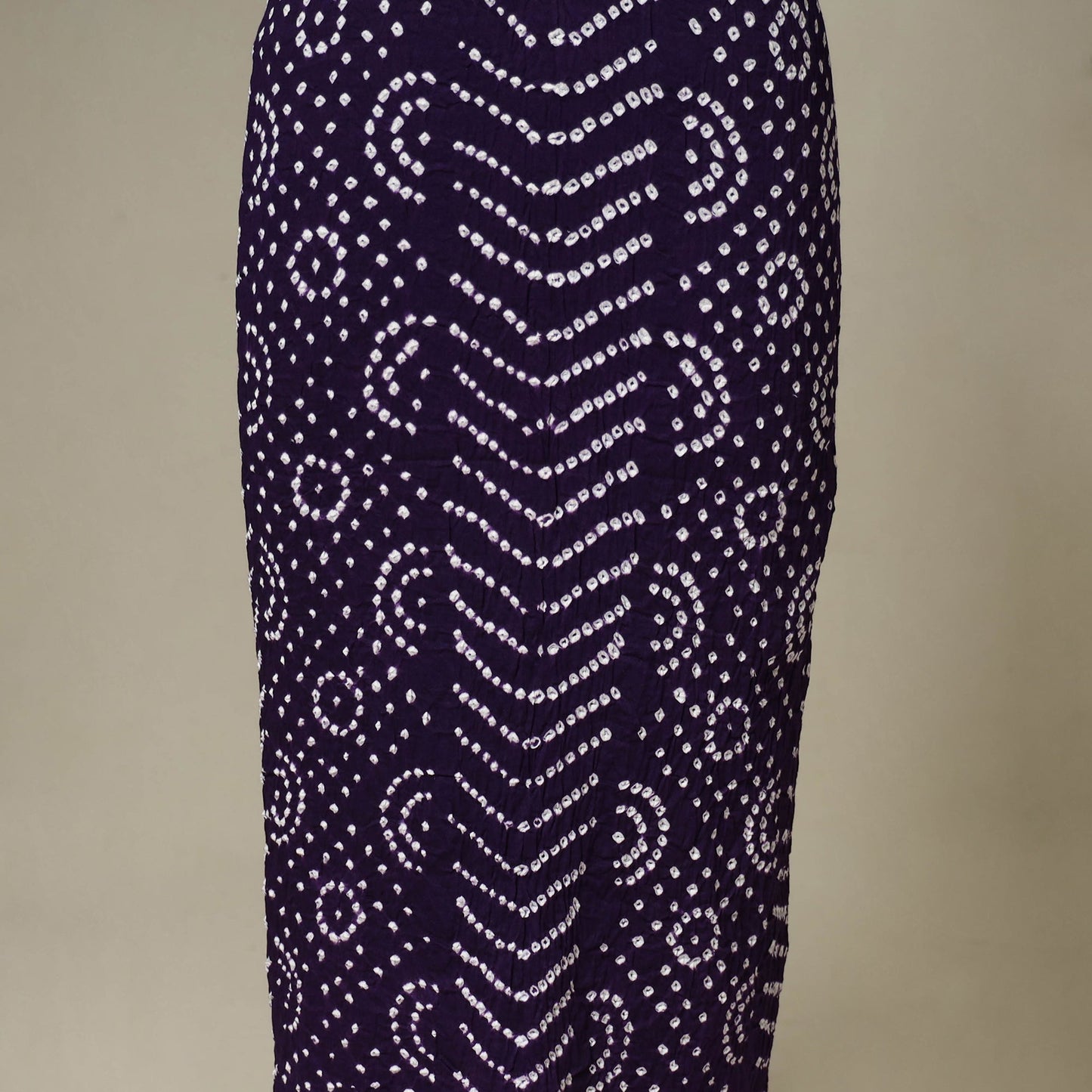 Purple - 3pc kutch tie-dye satin cotton unstitched bandhani