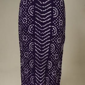 Purple - 3pc kutch tie-dye satin cotton unstitched bandhani