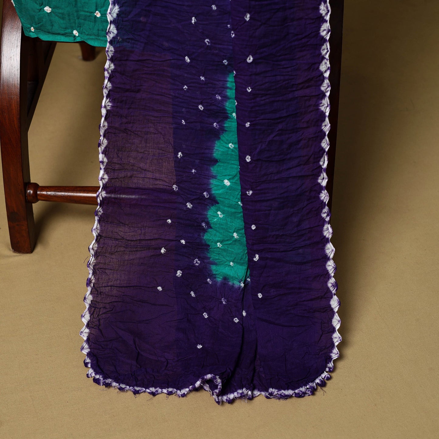 3pc kutch tie-dye satin cotton unstitched bandhani dress