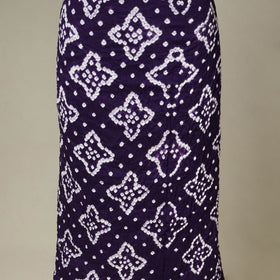 Purple - 3pc kutch tie-dye satin cotton unstitched bandhani