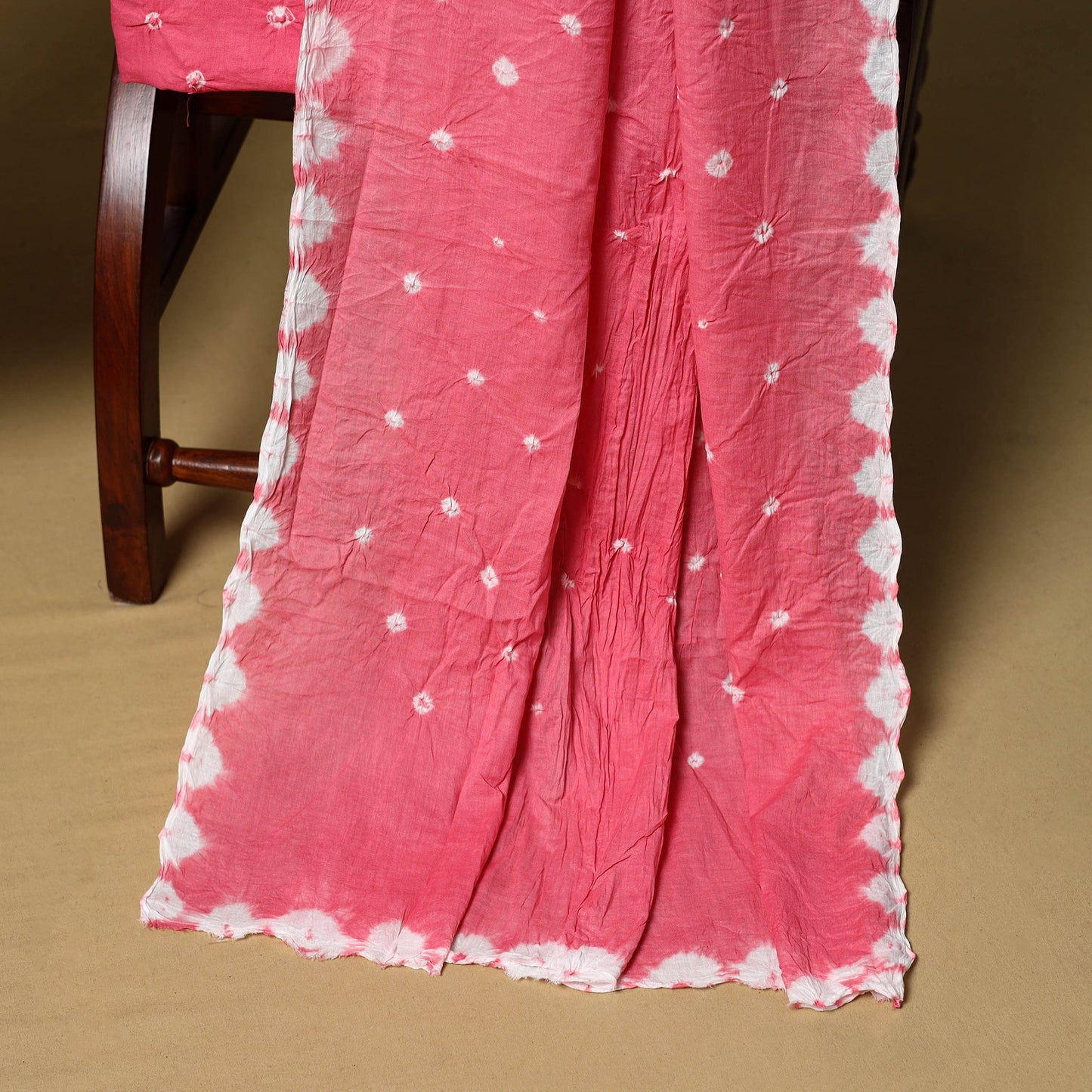 3pc kutch tie-dye satin cotton unstitched bandhani dress