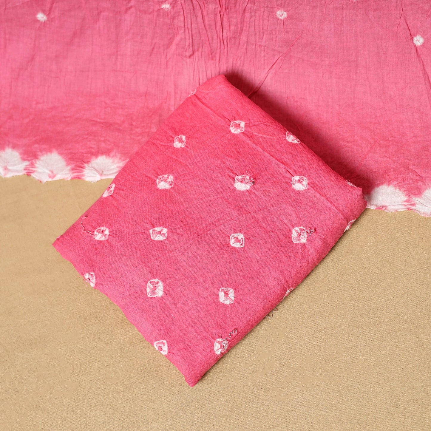 3pc kutch tie-dye satin cotton unstitched bandhani dress