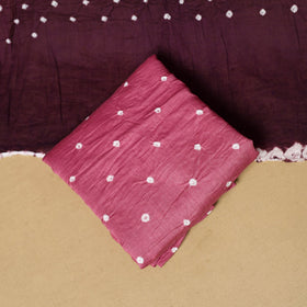 3pc kutch tie-dye satin cotton unstitched bandhani dress