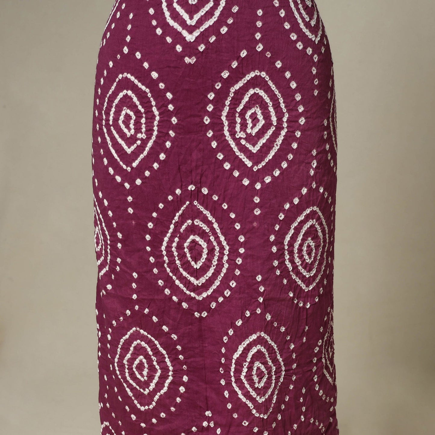 Purple - 3pc kutch tie-dye satin cotton unstitched bandhani