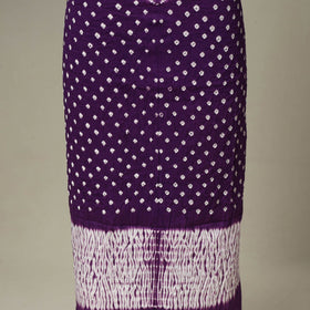 Purple - 3pc kutch tie-dye satin cotton unstitched bandhani