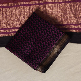 Purple - 3pc maheshwari silk unstitched bagh dress material