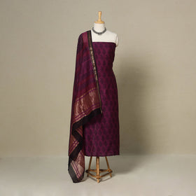Purple - 3pc maheshwari silk unstitched bagh dress material