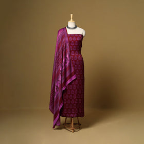 Purple - 3pc modal silk unstitched bagh dress material 30
