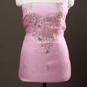  Purple 3pc Pitta Work Kota Doria Dress Material Set