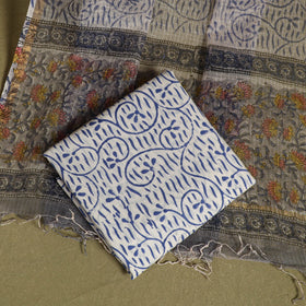 Buy 3pc Sanganeri Block Print Kota Cotton Dress Material