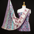  3pc Sanganeri Block Printed Maheshwari Silk Suit Material Set Online at iTokri.com
