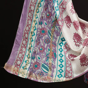  3pc Sanganeri Block Printed Maheshwari Silk Suit Material Set Online at iTokri.com