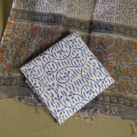 Buy 3pc Sanganeri Block Print Kota Cotton Dress Material