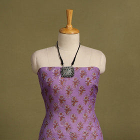 Purple 3pc Sanganeri Block Print Kota Cotton Dress Material