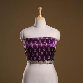 Printed modal silk blouse piece with lace work 19