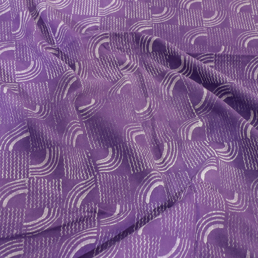 Purple - Akola Block Printing Jhiri Pure Handloom Cotton Single Bedcover (98 x 57 in)