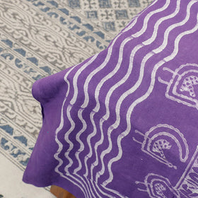 Purple - Akola Block Printing Jhiri Pure Handloom Cotton Single Bedcover (98 x 57 in)