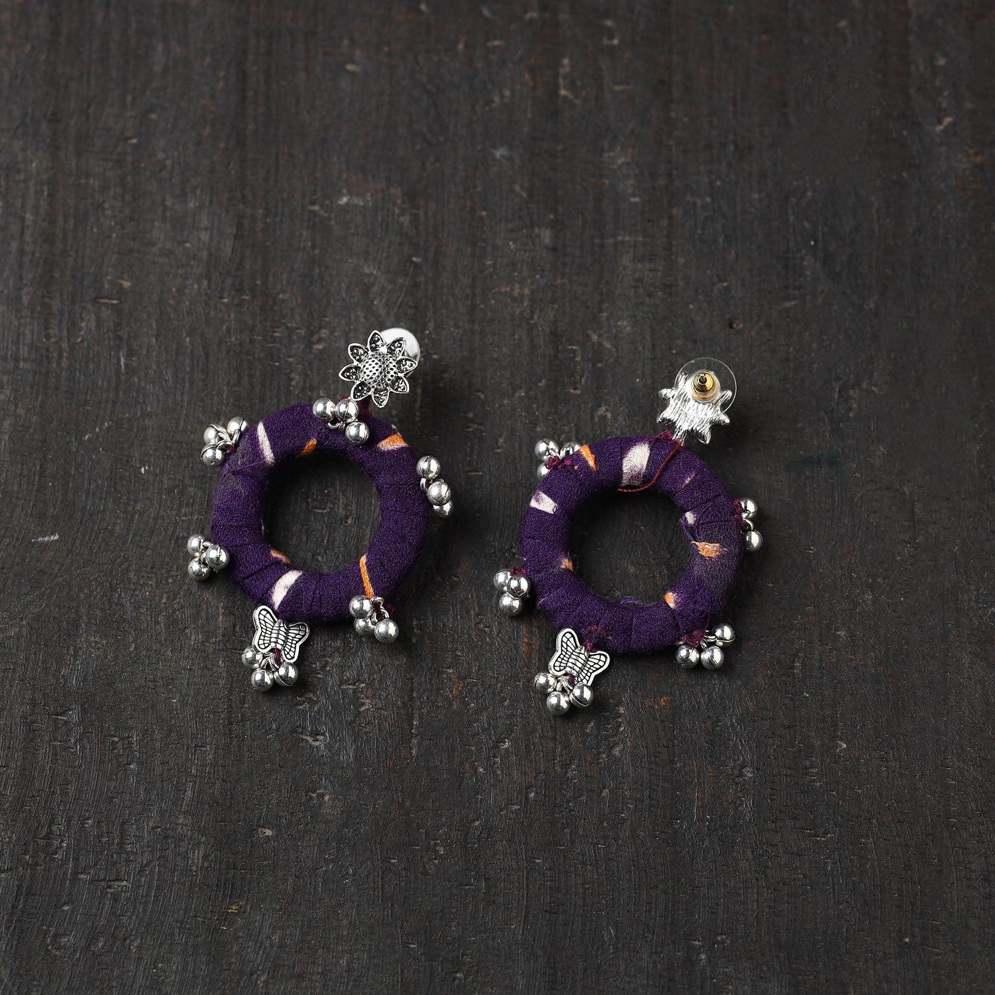 Purple - alisha gs fabart handmade earrings - handcrafted