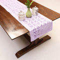 Purple Applique Cut Work Cotton Table Runner 