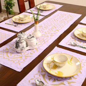 Purple - applique cut work table runner with mat set 15
