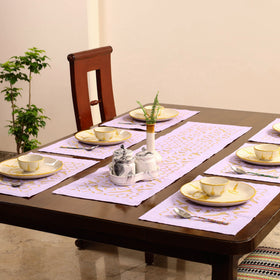 Purple - applique cut work table runner with mat set 15