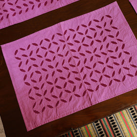 Purple - applique cut work table runner with mat set 92