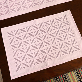 Purple - applique cut work table runner with mat set 93