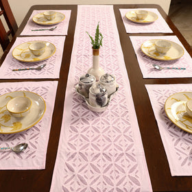 Purple - applique cut work table runner with mat set 93