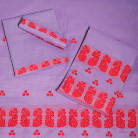 Purple - assam handloom tussar mekhela chador with blouse