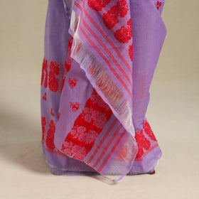 Purple - assam handloom tussar mekhela chador with blouse