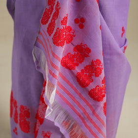 Purple - assam handloom tussar mekhela chador with blouse