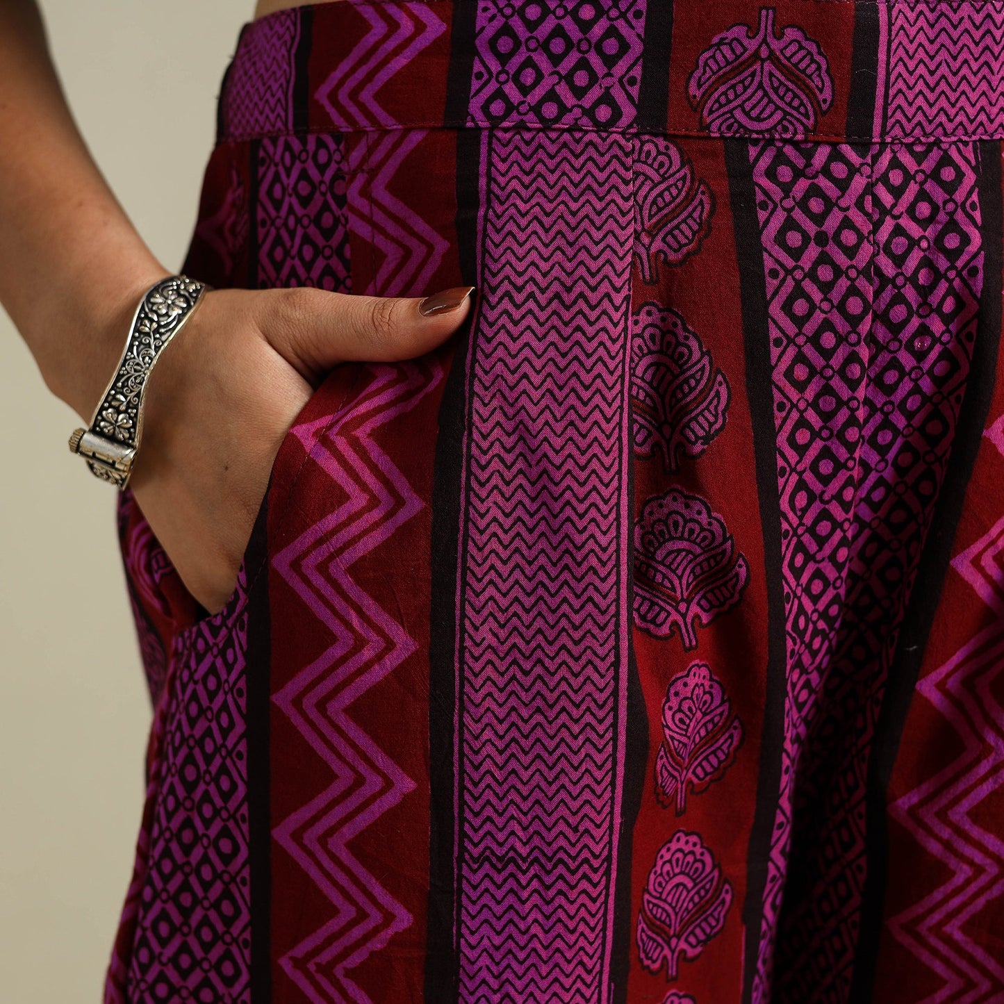 Purple Bagh Block Print Natural Dyed Cotton Palazzo