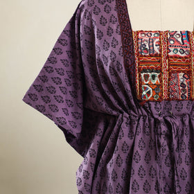 Buy Purple Bagh Cotton Kaftan with Desert Embroidery