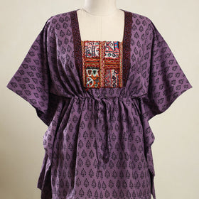 Buy Purple Bagh Cotton Kaftan with Desert Embroidery