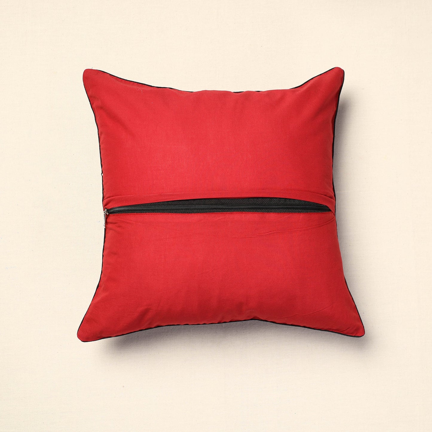 Purple Bagh Block Printed Cotton Cushion Cover (16 x 16 in) 08