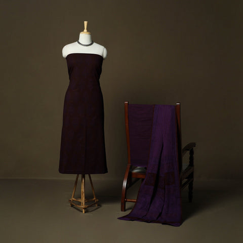 Bagh hand block print natural dyed cotton 3pc unstitched