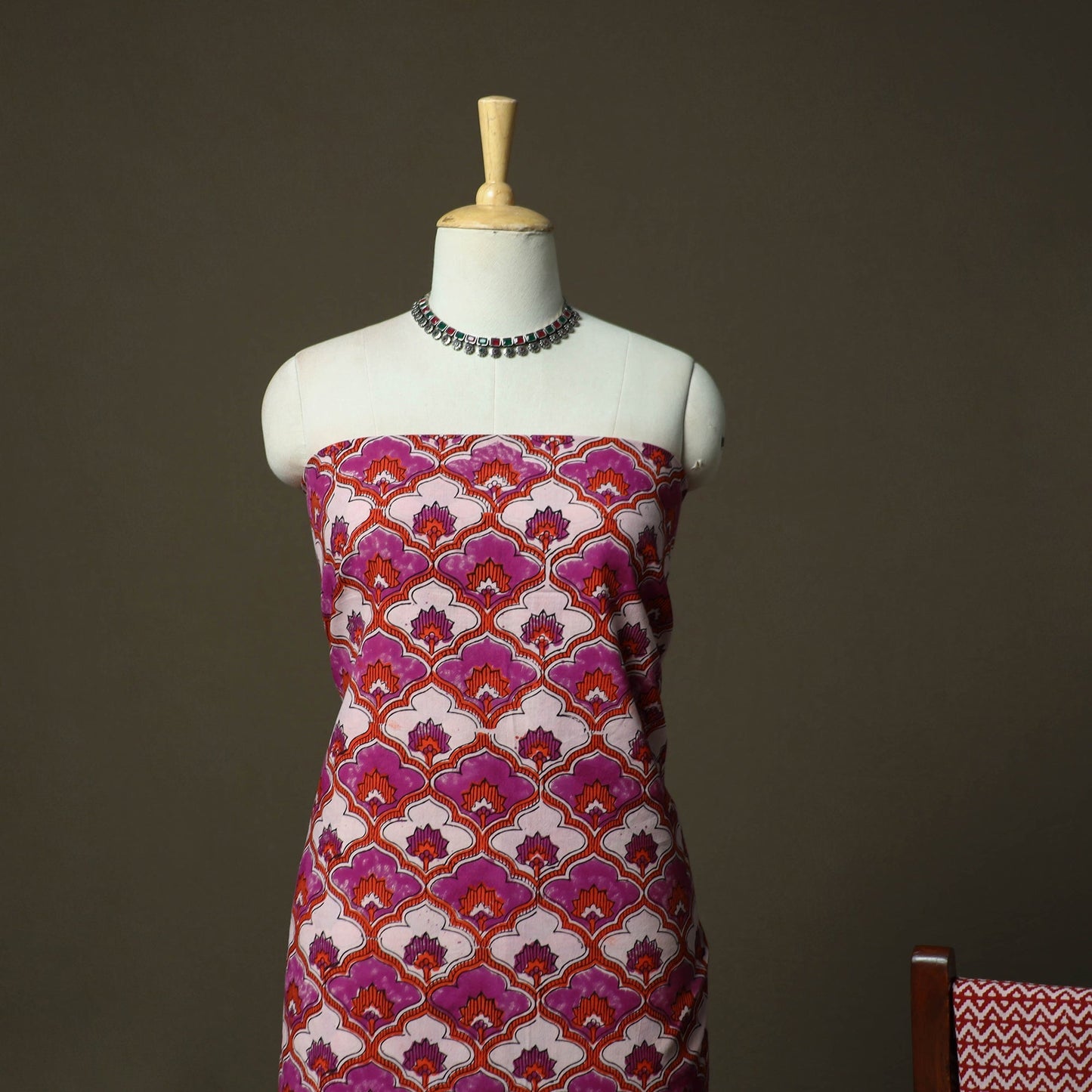 Bagh hand block print natural dyed cotton 3pc unstitched