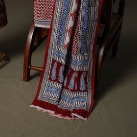 Bagh hand block print natural dyed cotton 3pc unstitched