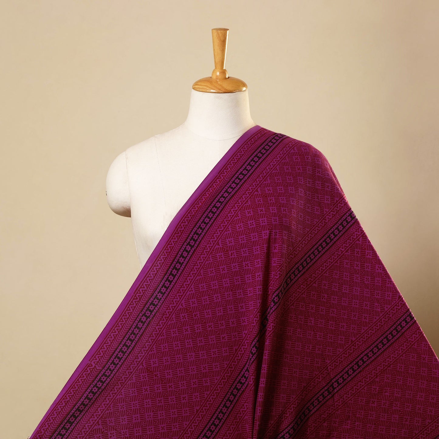 Purple Bagh Hand Block Print Natural Dyed Cotton Fabric